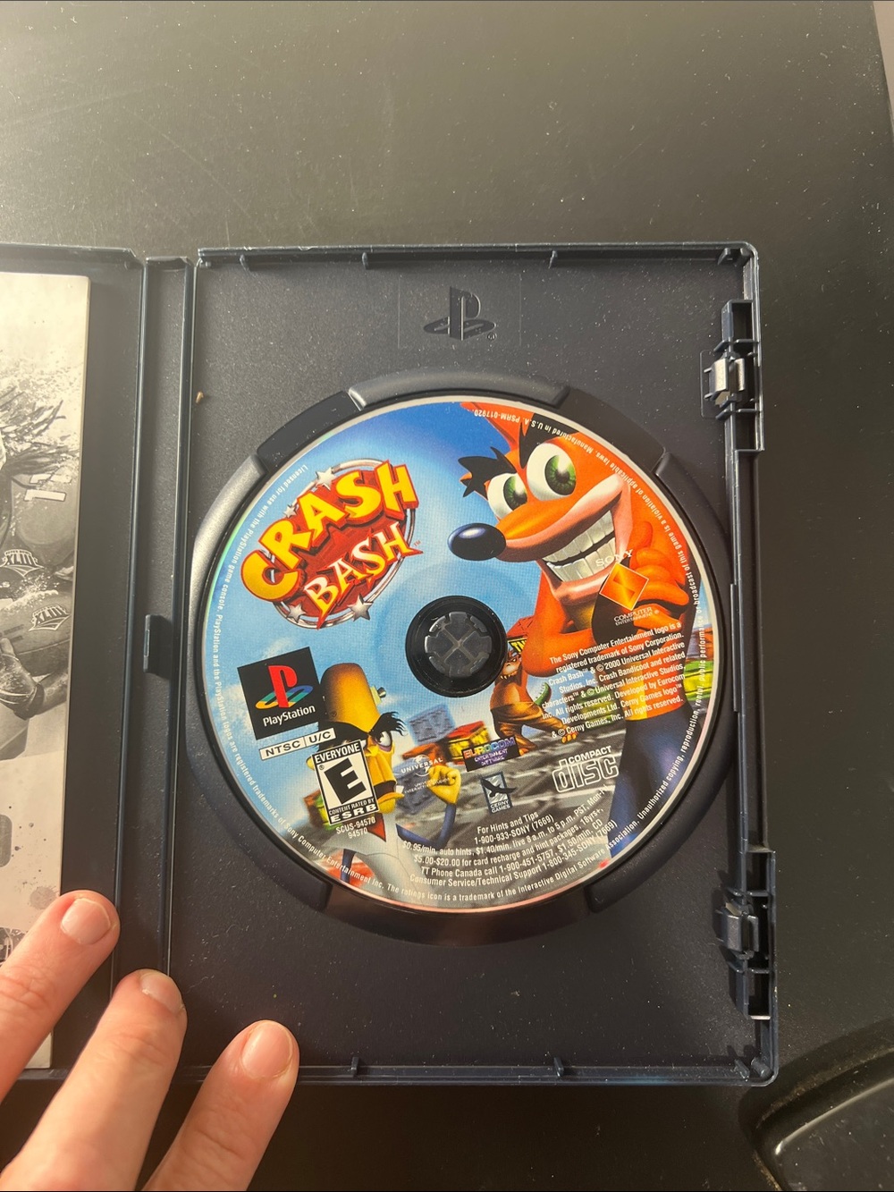 Sony Crash Bash PS1 Disc with Blue and Orange Artwork